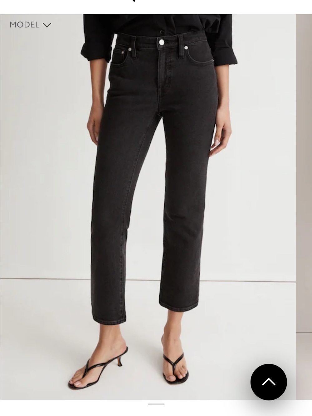 Madewell Black kick out cropped jeans